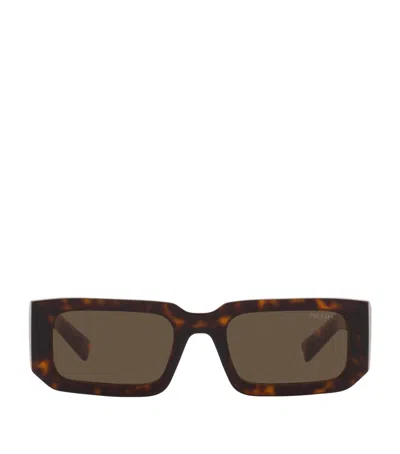 Prada Rectangular Sunglasses In Brown
