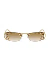Prada Rectangular Sunglasses In Gold