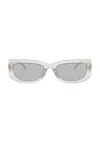 Prada Womens Grey Pr 14ys Transparent Rectangle-frame Acetate Sunglasses In Transparent