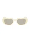 Prada Rectangular Sunglasses In White Milk