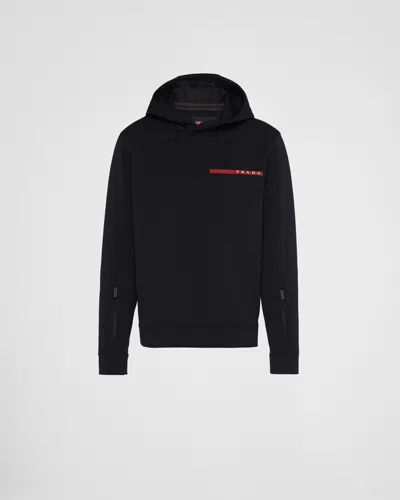 Prada Recycled Double Jersey Sweatshirt In Black