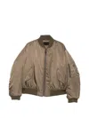 Prada Recycled Nylon Bomber Jacket In Neutral