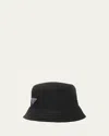 Prada Recycled Nylon Bucket Hat In Black