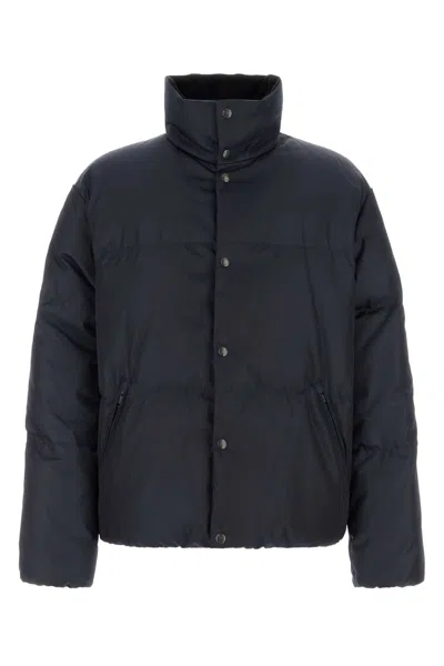 Prada Recycled Nylon Down Jacket With Cashmere Lining In Blue
