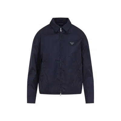 Prada Re-nylon Blouson Jacket In Blue
