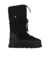 Prada Recycled Nylon Moon Boots In Black