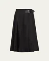 Prada Gabardine Midi Skirt In Nero