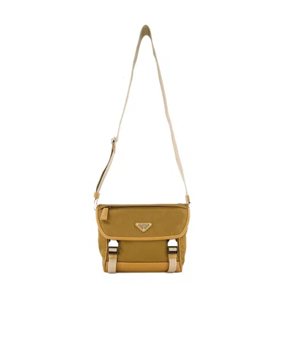 Prada Recycled-nylon Shoulder Bag In Brown