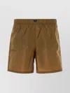 Prada Recycled Nylon Swim Shorts Pocket In Brown
