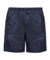 Prada Man Navy Blue Recycled Nylon Swimming Shorts In Blue