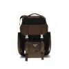 Prada Recycled Polyamide And Leather Backpack  Brown