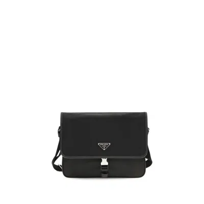 Prada Recycled Polyamide Shoulder Bag  Black