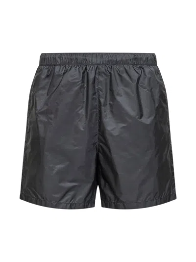 Prada Recycled Polyamide Swim Shorts In Black