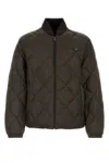 Prada Recycled Polyester Down Jacket For Men In Brown
