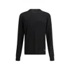 Prada Logo Patch Silk Crewneck Sweater In Black