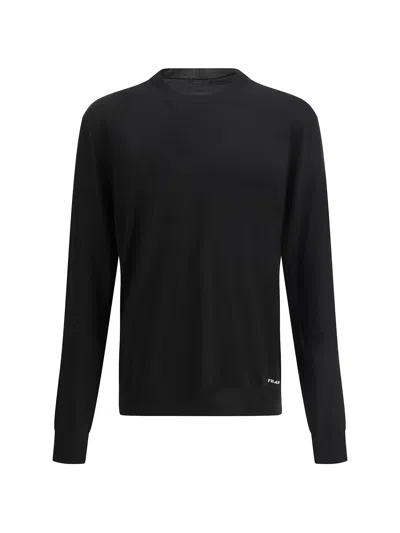 Prada Recycled Silk Sweater In Black