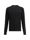 Prada Logo Patch Silk Crewneck Sweater In Nero