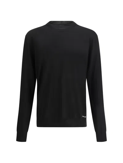 Prada Recycled-silk Sweater In Black