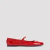 Prada Logo Patent Leather Ballet Flats In Red