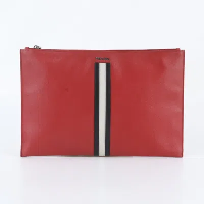 Pre-owned Prada Red Color Leather Clutch Bag Pouch ()