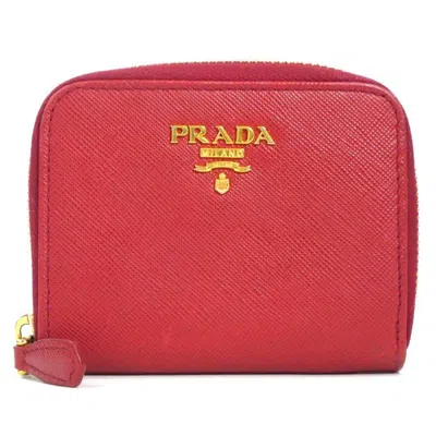 Pre-owned Prada Red Color Leather Coin Purse/coin Case ()
