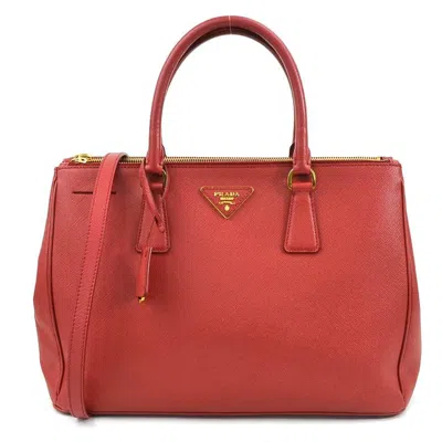 Pre-owned Prada Red Color Leather Handbag Shoulder Bag ()