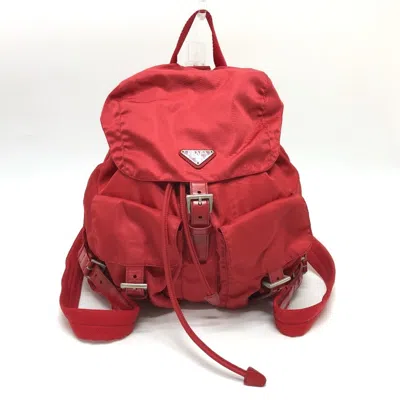 Pre-owned Prada Red Color Nylon Backpack ()