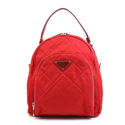Pre-owned Prada Red Color Nylon Leather Backpack ()