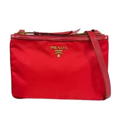 Pre-owned Prada Red Color Nylon Shoulder Bag ()