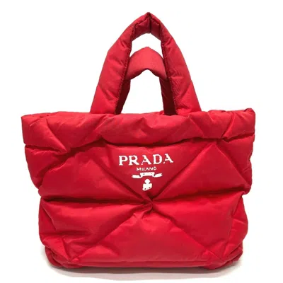 Pre-owned Prada Red Color Nylon Tote Bag ()