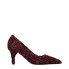 Prada Melange Fabric Pumps With 8 Cm Heel In Brown