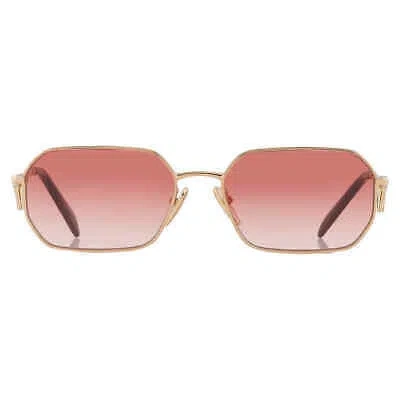 Pre-owned Prada Red Gradient Geometric Ladies Sunglasses Pr A51s 5ak40c 58 Pr A51s 5ak40c