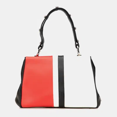 Pre-owned Prada Red Leather Baiadera Frame Bag