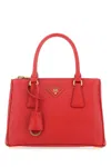 Prada Mini Galleria Handbag Top Handle In Red