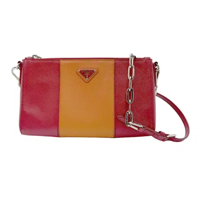 Prada Leather Shoulder Bag () In Red