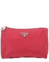 Prada Red Nylon Small Pouch (authentic Pre-loved) In Red