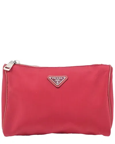 Prada Red Nylon Small Pouch (authentic Pre-loved)