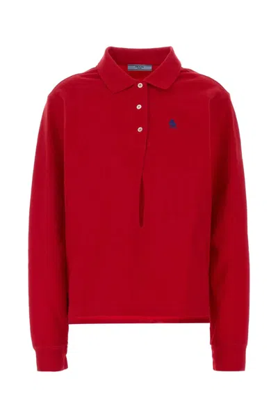 Prada Red Piquet Polo Shirt