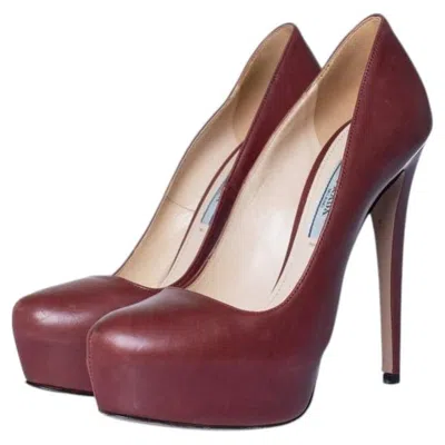 Pre-owned Prada , Red Platform Pumps