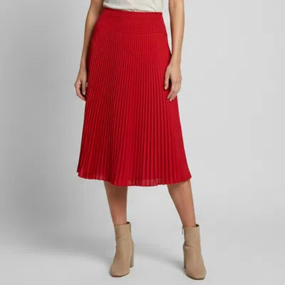 Pre-owned Prada Red Plissé Smocked Zip Up Midi Skirt S