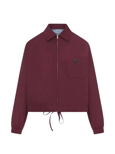 Prada Red Polyester Jacket In Burgundy