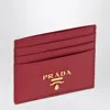 Prada Red Saffiano Leather Credit Card Holder
