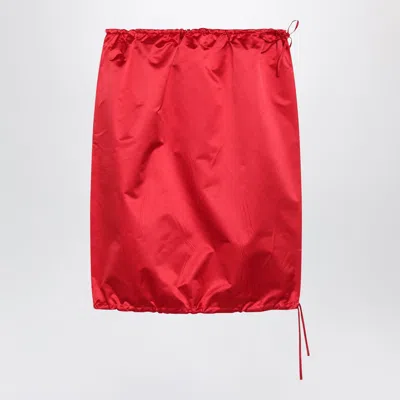 PRADA PRADA RED SILK SKIRT