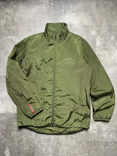 Pre-owned Prada Red Tab Vintage Light Jacket Nylon Y2k Luxury In Green