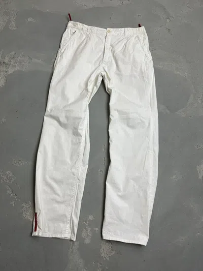 Pre-owned Prada Red Tab White Casual Pants