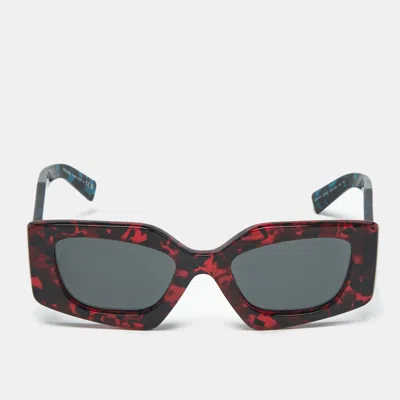 Pre-owned Prada Red/black Spr 15y Frame Cat Eye Sunglasses