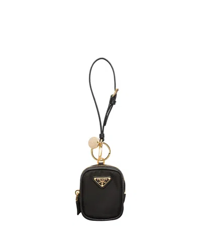 Prada Re-edition 1978 Re-nylon Mini-pouch With Keychain In Neutral