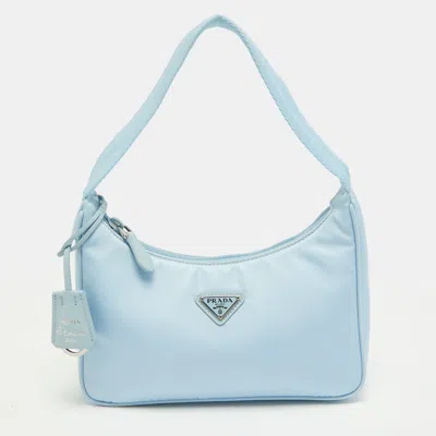 Pre-owned Prada Re-edition 2000 Light Blue Re-nylon Shoulder Bag