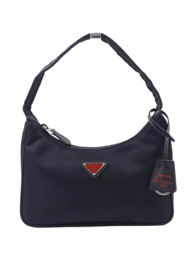 Pre-owned Prada Re-edition 2000 Shoulder Bag In Black