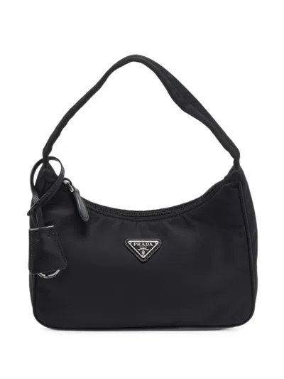 Pre-owned Prada Re-edition 2000 Shoulder Bag In Black